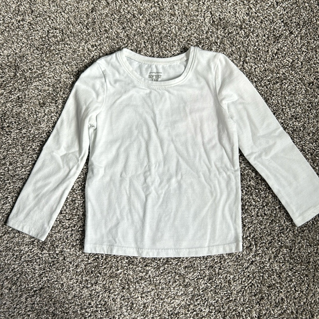 Jumping Beans 3t Toddler Girl Basic White Long Sleeve T